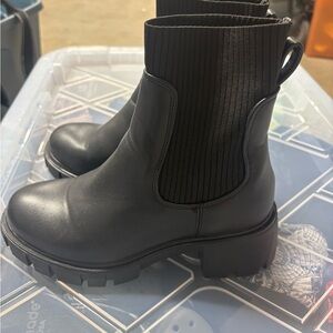 Steve Madden Black Chunky Ankle Boots